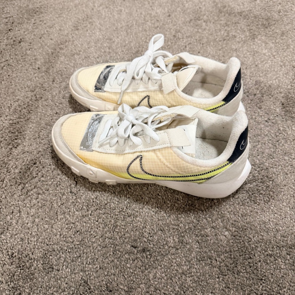Nike Waffle Racer 2X Women‎ Shoes Cream Yellow Black DC4467 100 Size 8